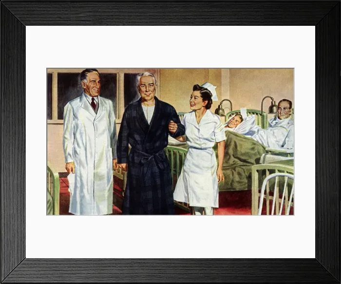 Framed Print : Physician and Patient Date: 1944 Framed Print : Physician and Patient Date: 1944