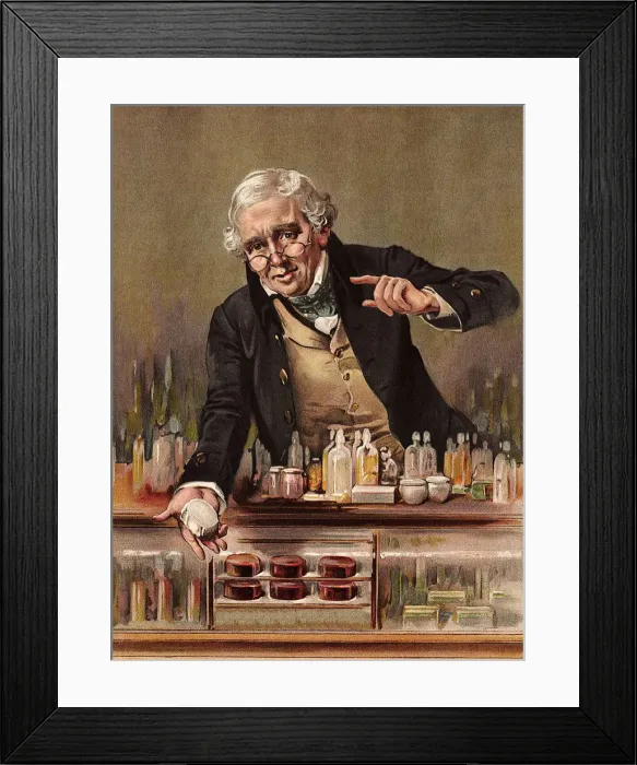Framed Print : Pharmacist Date: 1902 Framed Print : Pharmacist Date: 1902