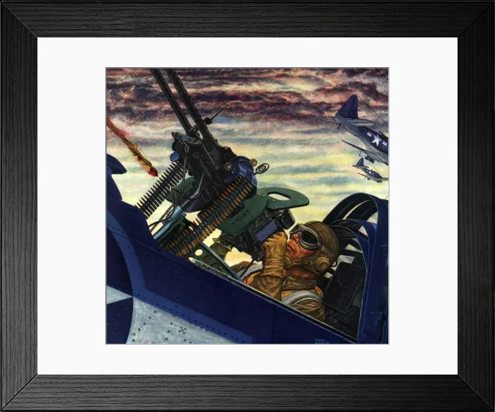 Framed Print : Gunner in Cockpit Date: 1944 Framed Print : Gunner in Cockpit Date: 1944