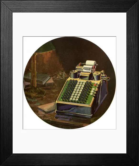 Framed Print : Early Adding Machine Date: 1930