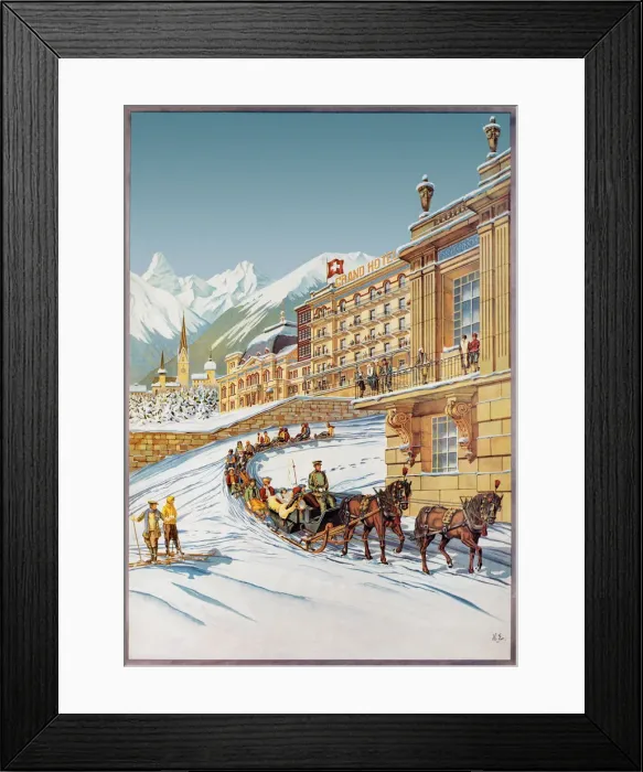 Framed Print : Sleighs and Skiers Date: 1905 Framed Print : Sleighs and Skiers Date: 1905