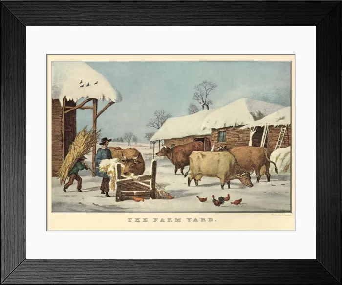 Framed Print : Feeding the Cows Date: 1856 Framed Print : Feeding the Cows Date: 1856
