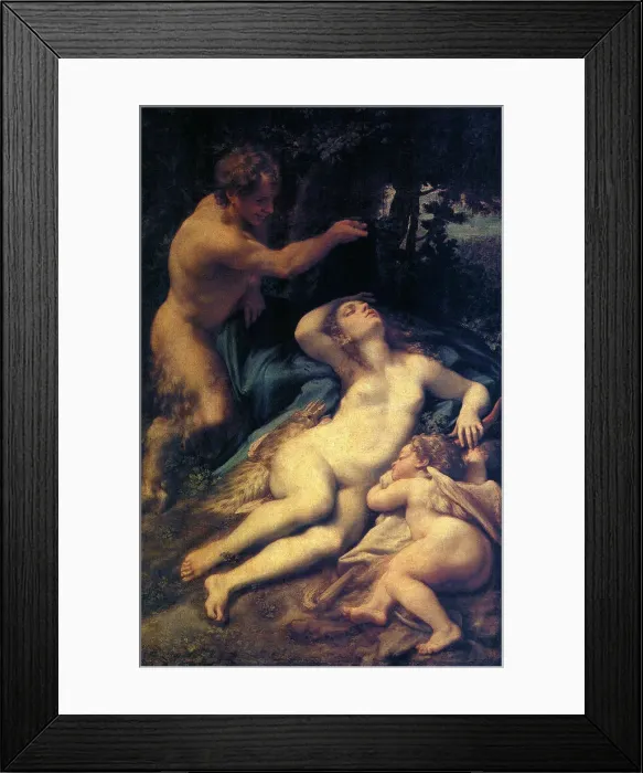 Framed Print : Venus, Satyr and Cupid Date: 1500