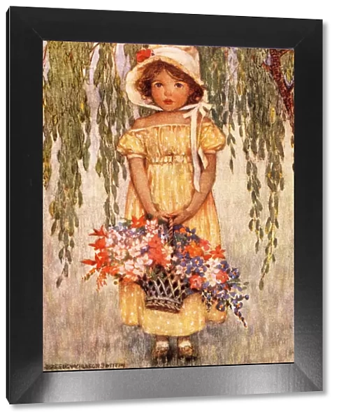 Girl with Flower Basket