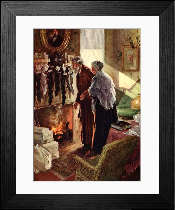 Framed Print : Elderly Couple on Christmas Morn Framed Print : Elderly Couple on Christmas Morn