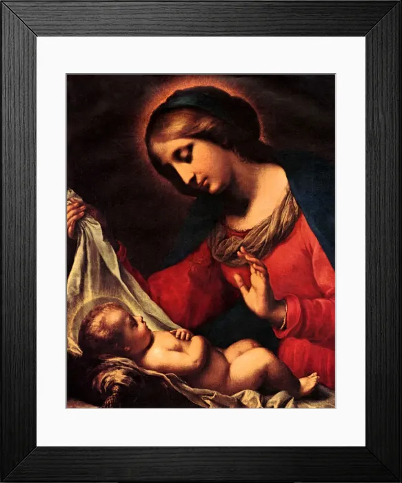 Framed Print : Madonna Tends To Child Framed Print : Madonna Tends To Child