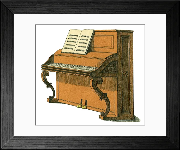 Framed Print : Upright Piano Date: 1880 Framed Print : Upright Piano Date: 1880