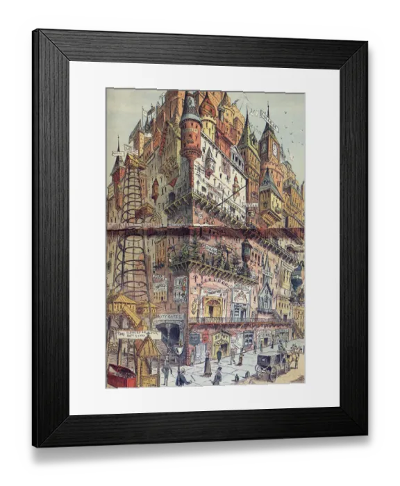 Framed Print : Sci Fi - Apartment City Framed Print : Sci Fi - Apartment City