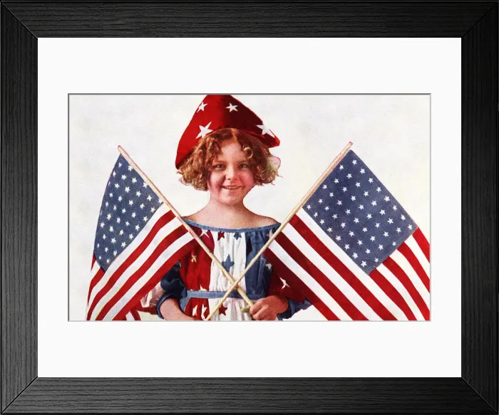 Framed Print : Patriotic Child Date: 1907 Framed Print : Patriotic Child Date: 1907