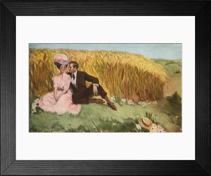Framed Print : Courting by Wheat Field Date: 1920 Framed Print : Courting by Wheat Field Date: 1920