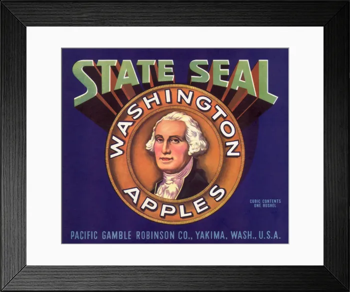 Framed Print : Washington Fruit Label Framed Print : Washington Fruit Label
