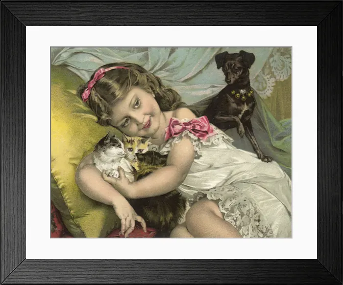 Framed Print : Jealous Dog Date: 1887 Framed Print : Jealous Dog Date: 1887