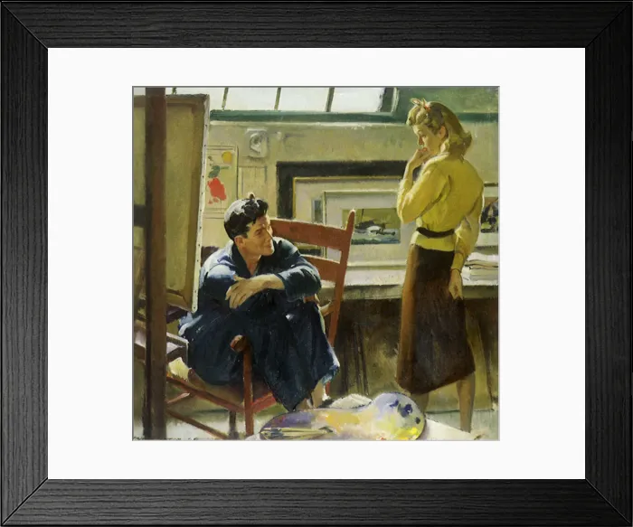 Framed Print : Artists Studio Visit Date: 1944 Framed Print : Artists Studio Visit Date: 1944