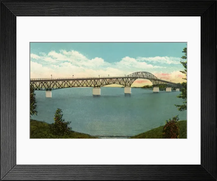 Framed Print : Lake Champlain Bridge Date: 1932 Framed Print : Lake Champlain Bridge Date: 1932