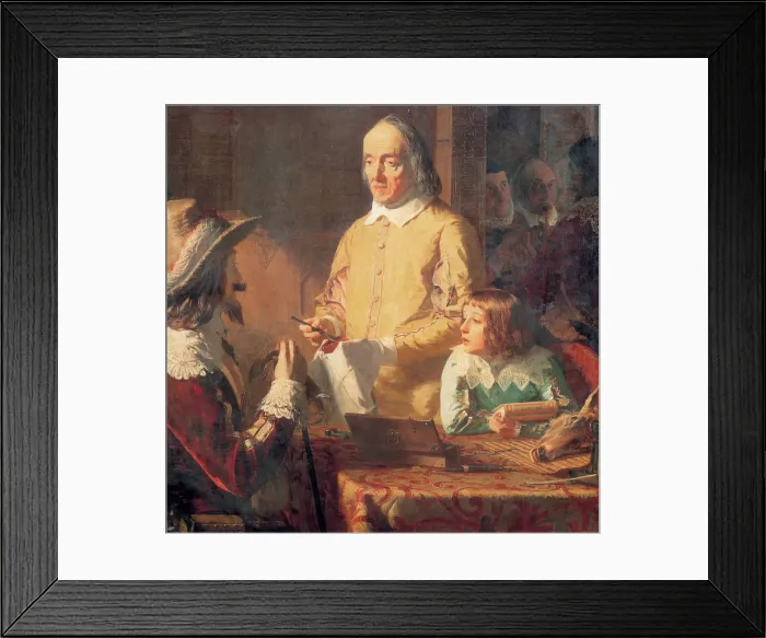 Framed Print : Explaining theory of circulation to King Charles I Framed Print : Explaining theory of circulation to King Charles I