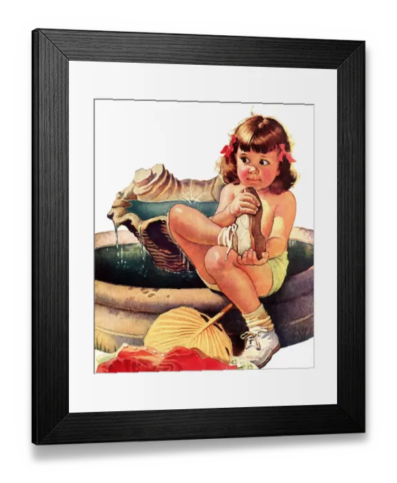 Framed Print : Girl at Fountain Date: 1943 Framed Print : Girl at Fountain Date: 1943
