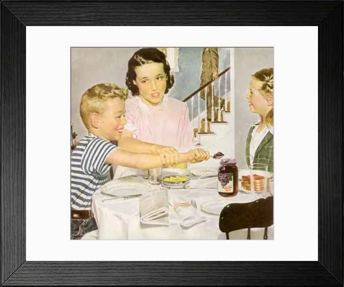 Framed Print : Hungry Boy Can t Wait Date: 1947 Framed Print : Hungry Boy Can t Wait Date: 1947