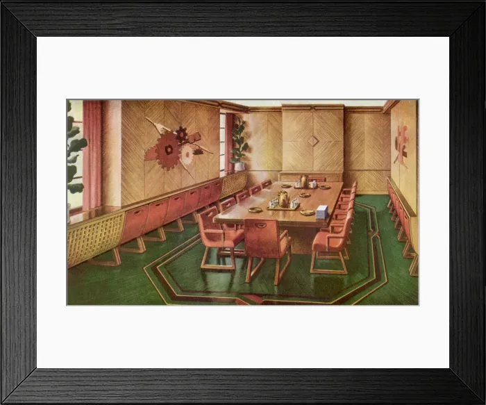 Framed Print : Office Conference Room Date: 1947 Framed Print : Office Conference Room Date: 1947