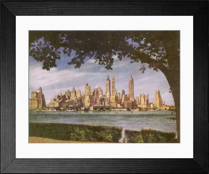 Framed Print : Manhattan Skyline Date: 1947 Framed Print : Manhattan Skyline Date: 1947