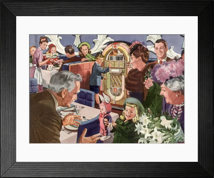Framed Print : Dining Out For Easter Date: 1945 Framed Print : Dining Out For Easter Date: 1945