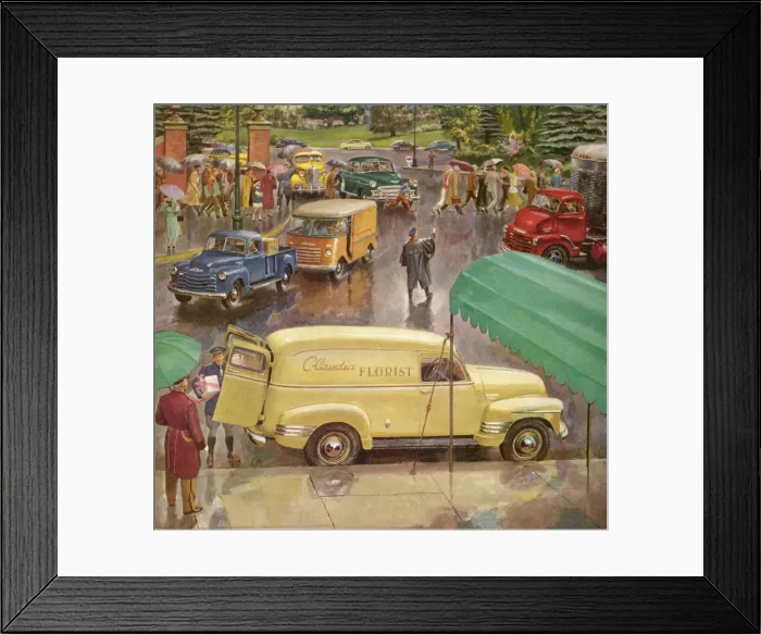 Framed Print : Rainy Day in the City Date: 1950 Framed Print : Rainy Day in the City Date: 1950
