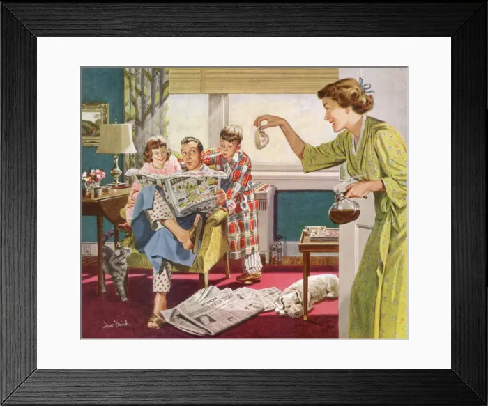 Framed Print : Coffees Ready Date: 1950 Framed Print : Coffees Ready Date: 1950