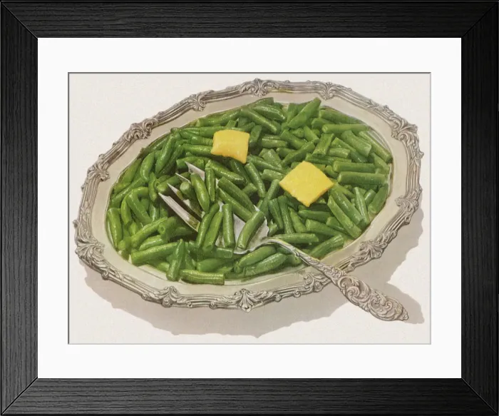 Framed Print : Dish of String Beans Date: 1950 Framed Print : Dish of String Beans Date: 1950