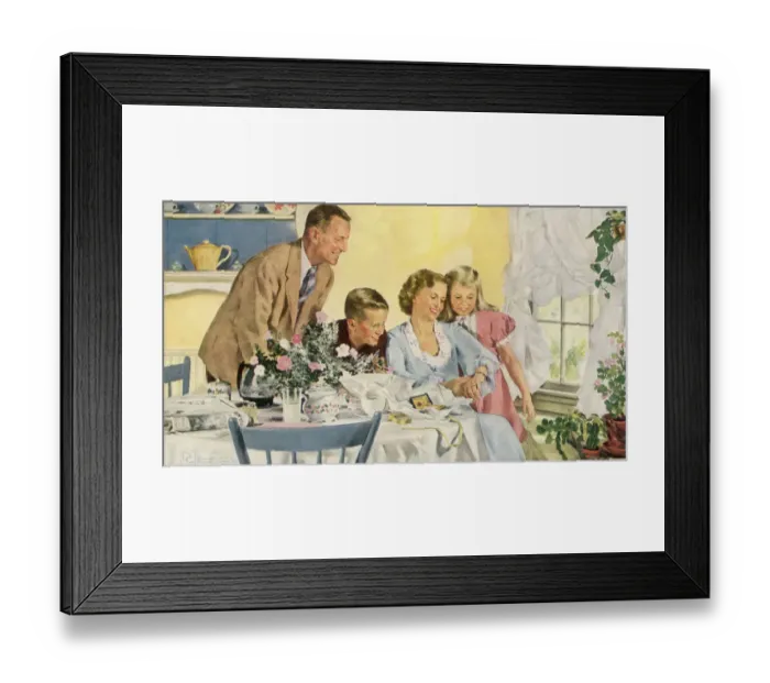 Framed Print : Woman Dons New Watch Date: 1950 Framed Print : Woman Dons New Watch Date: 1950