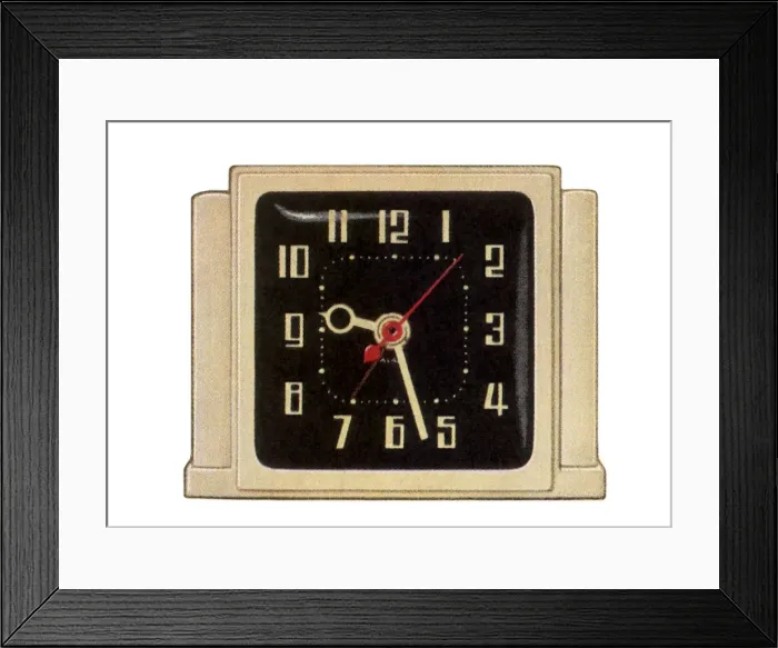 Framed Print : Ivory Desk Clock Date: 1950 Framed Print : Ivory Desk Clock Date: 1950