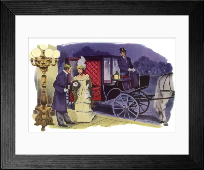 Framed Print : Alighting from Carriage Date: 1950 Framed Print : Alighting from Carriage Date: 1950