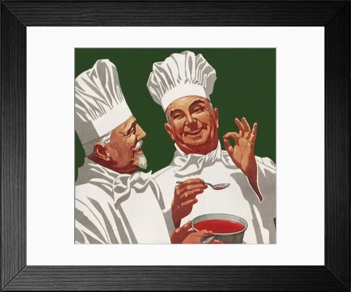 Framed Print : Chef Samples Soup Date: 1950 Framed Print : Chef Samples Soup Date: 1950