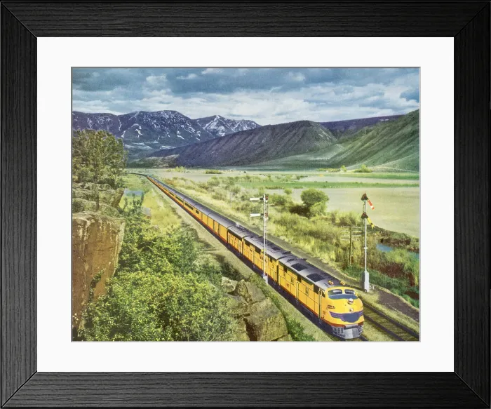Framed Print : Yellow Diesel Train Date: 1950 Framed Print : Yellow Diesel Train Date: 1950
