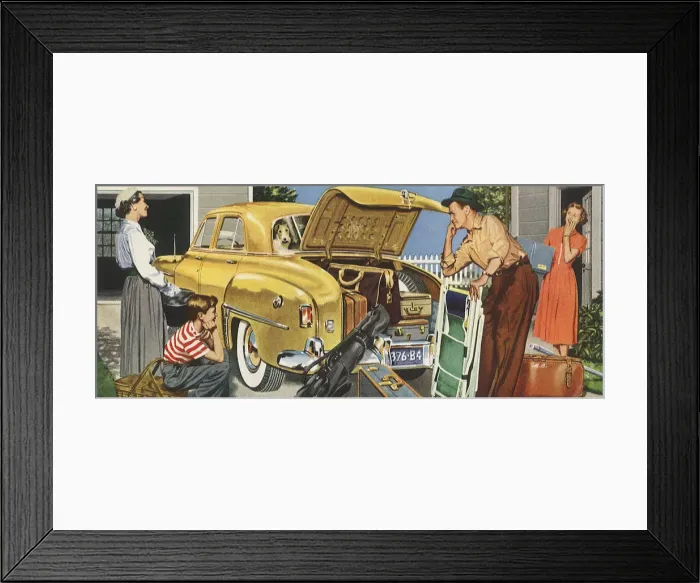 Framed Print : Vacation Packing Date: 1950 Framed Print : Vacation Packing Date: 1950