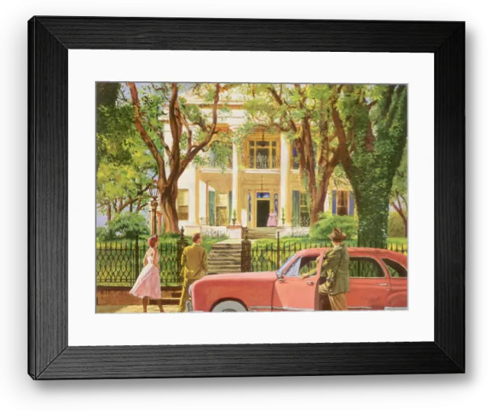 Framed Print : Antebellum Mansion Tour Date: 1950 Framed Print : Antebellum Mansion Tour Date: 1950