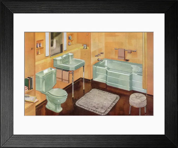 Framed Print : Modern Bathroom Date: 1950