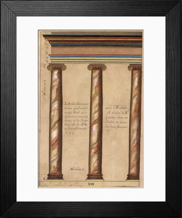 Framed Print : Ionic Columns Date: 1550 Framed Print : Ionic Columns Date: 1550