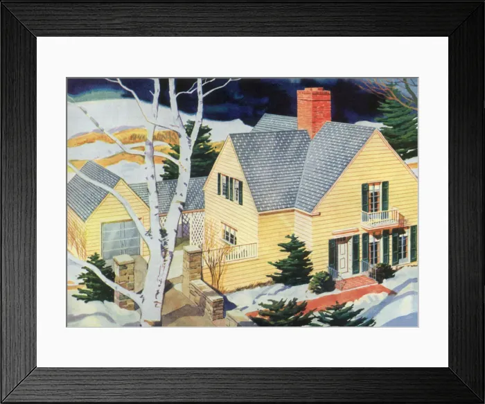 Framed Print : Aerial View of House Date: 1947 Framed Print : Aerial View of House Date: 1947