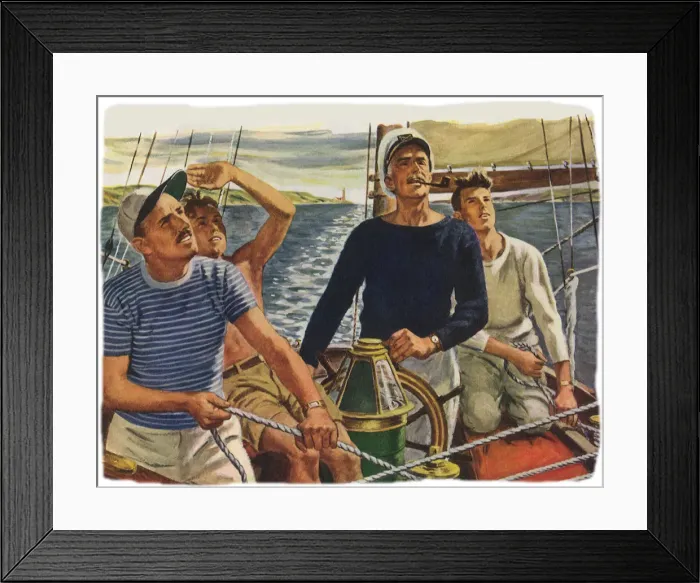 Framed Print : Family Sailing Outing Date: 1947 Framed Print : Family Sailing Outing Date: 1947