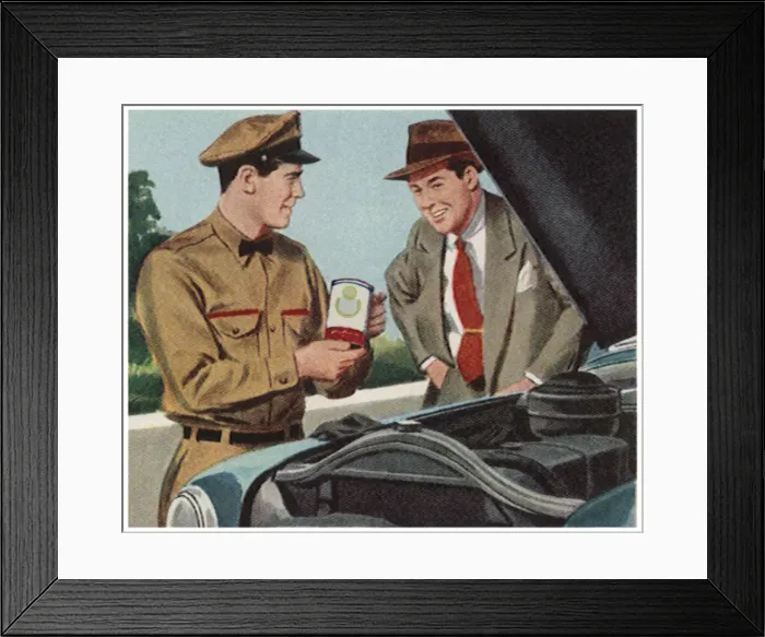 Framed Print : Changing Motor Oil Date: 1950 Framed Print : Changing Motor Oil Date: 1950