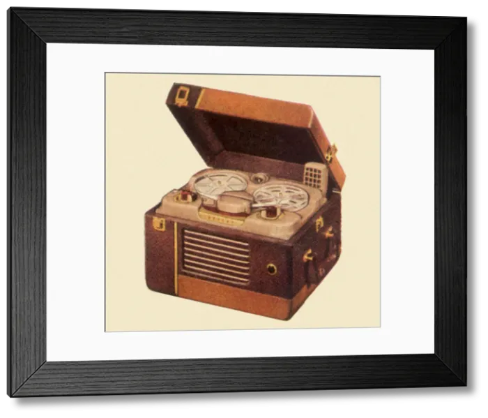 Framed Print : Reel-to-Reel Recorder Date: 1950 Framed Print : Reel-to-Reel Recorder Date: 1950