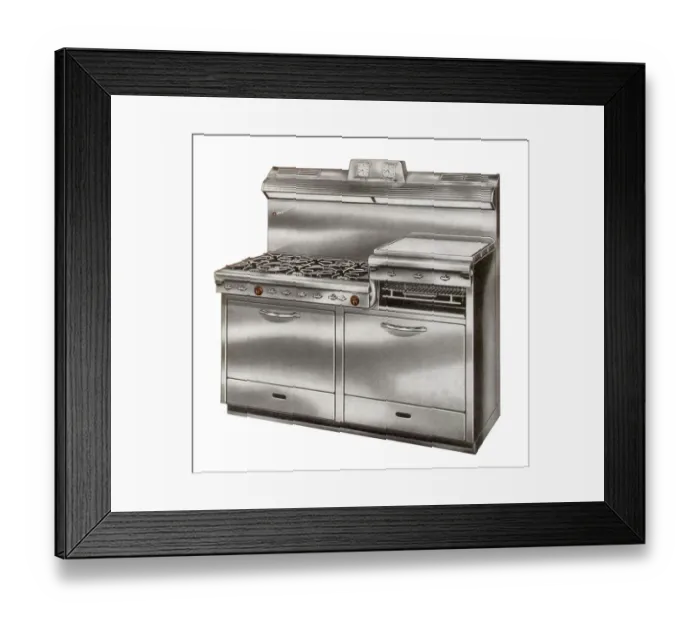 Framed Print : Custom Gas Range Date: 1948 Framed Print : Custom Gas Range Date: 1948