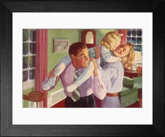 Framed Print : Saying Goodnight Date: 1948 Framed Print : Saying Goodnight Date: 1948