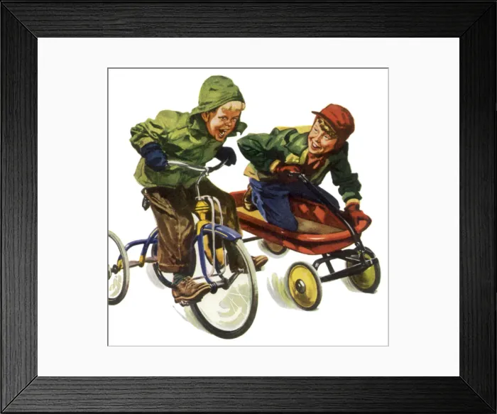 Framed Print : Boys Race Each Other Date: 1948 Framed Print : Boys Race Each Other Date: 1948