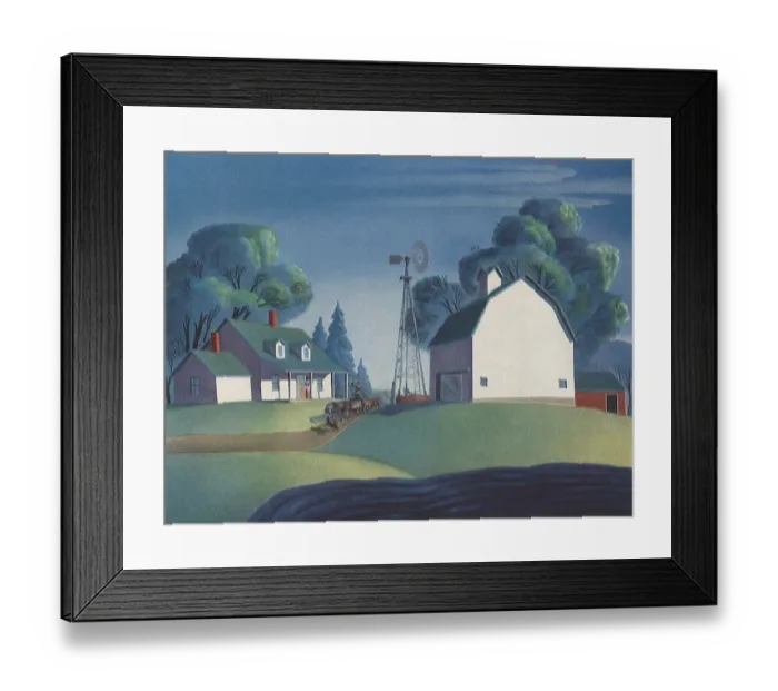 Framed Print : Farm in the Country Date: 1948 Framed Print : Farm in the Country Date: 1948