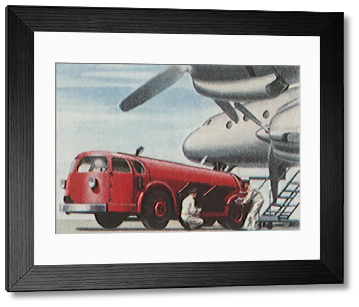 Framed Print : Gassing Up an Airplane Date: 1948 Framed Print : Gassing Up an Airplane Date: 1948