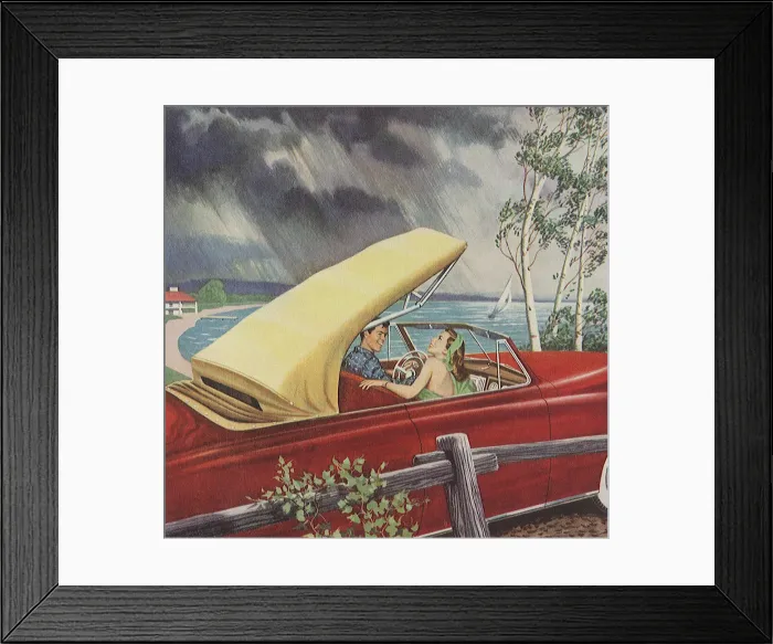 Framed Print : Couple in Summer Storm Date: 1948 Framed Print : Couple in Summer Storm Date: 1948