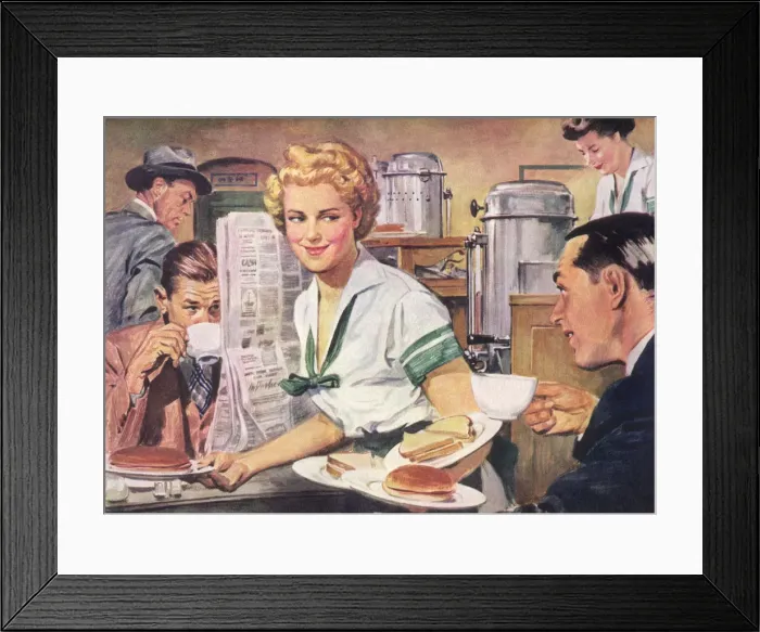 Framed Print : Flirtation with Patron Date: 1948 Framed Print : Flirtation with Patron Date: 1948