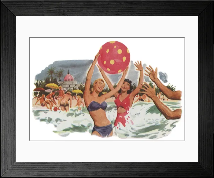 Framed Print : Frolicking in the Surf Date: 1948 Framed Print : Frolicking in the Surf Date: 1948