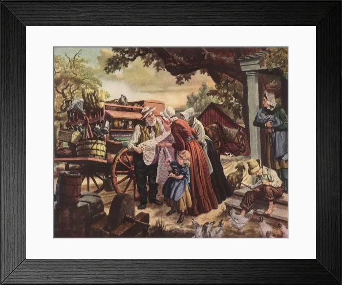 Framed Print : Door-to Door Salesman Date: 1948 Framed Print : Door-to Door Salesman Date: 1948