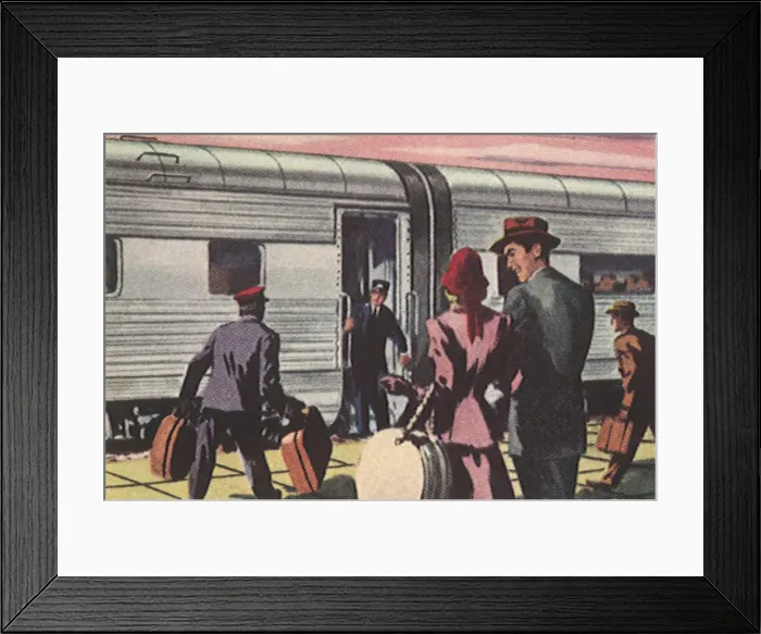 Framed Print : Boarding the Train Date: 1948 Framed Print : Boarding the Train Date: 1948